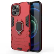For iPhone 13 Pro Max Case,Shockproof Armour Cover,Magnetic Ring Holder,Red