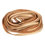 5.5 Yard 6mm Flat Leather Cord, Leather Lacing Strips for DIY Crafts Light Brown