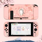 GeekShare Protective Case for Nintendo Switch Slim Hardshell Case Sakura Cat