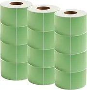 12 Rolls Green Direct Thermal Address Labels Mailing Stickers 100mm x 150mm (4 x 6 inch), Compatible with Zebra, Rollo, Eltron, Intermec Thermal Label Printer (350 Labels per Roll)