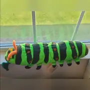 FOLKMANIS CATERPILLAR BUG PUPPET WITH LEAF GREEN ORANGE STORYTIME