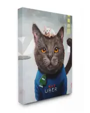 Stupell Cat Taxi Modern Day Animal Humor Ride Share Wall Art