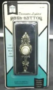 Vintage Trine Lighted Push Button Doorbell 888 Victorian Traditional w/Screws