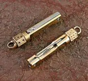 Gyro Folding Blade Knife Brass Dice Emergency Pocket Knife Mini Keychain Knife