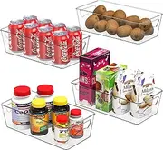 SimpleHouseware 4 Pack Clear Fridge Organiser Pantry Storage Containers