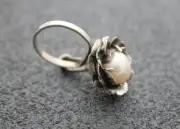 Ring Sterling Silver Natural FW Pearl 350$ Handmade Hand-sculpted