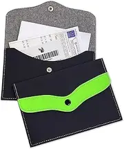 pubblimania PVC Type Rubber Document Wallet with Press Stud Closure. Ideal for Insurance, ID, ID Cards, Travel Documents (Neon Green)