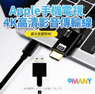 4K影音轉接線 隨插即用 蘋果 4K 60Hz高畫質 手機接電視 iPhone轉HDMI 手機轉電視 (6.9折)