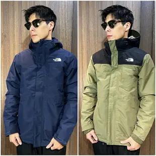 美國百分百【全新真品】THE NORTH FACE 兩件式外套 男款 TNF 保暖 防寒 外套 深藍 CE89