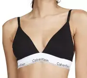 CALVIN KLEIN Modern Cotton Lightly Lined Triangle Black Bralette Womens S M L XL