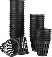 Hydroponic Slotted Mesh Net Pots with Wide Lip - 60 Pack, 2 Inch Basket for Plants Back 5 * 5.5 * 3.5 cm