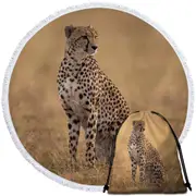 Wildlife Photo of Cheetah Round Beach Towel
