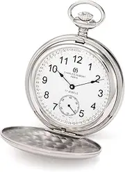 [CHARLES-HUBERT PARIS] Charles Hubert 3908-WRR Men's Pocket Watch, Mechanical Hand Winding, Small Seconds, Silver