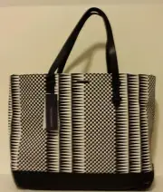 Rebecca Minkoff Cherish Tote Black White Checkerboard Triangles Pattern Bag NWT