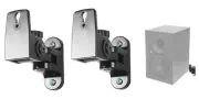 (2) Hidden Wall Mount Swivel Brackets For Mackie XR624 Studio Monitor Speakers