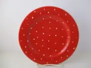 PRESENT TENSE LINEN DOT RUBY SALAD PLATE- 8 3/4" -1305D