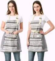 Koorhiere 2PC Adjustable Apron Chef Apron with Pockets and side wiping wet hands