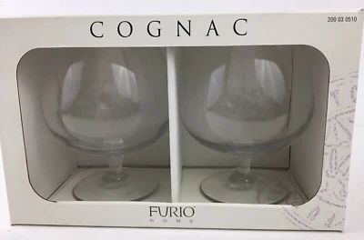 1999-2 Dayton's Furio Cognac Brandy Sniffer Bar Glasses Stemware 24oz Vintage