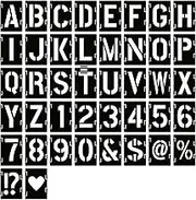2 Inch Letter Stencils Symbol Numbers Craft Stencils, 42 Pcs Reusable Alphabet Templates Interlocking Stencil Kit for Painting on Wood, Wall, Fabric, Rock, Sign, DIY Art Projects