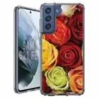 For Samsung Galaxy S20 S21 S23 S24 FE 5g TPU Case+Glass(Rose Bouquet)