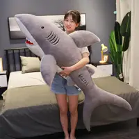 在飛比找樂天市場購物網優惠-鯊魚毛絨玩具可愛大號娃娃公仔床上抱著睡覺長條枕抱枕男生款玩偶