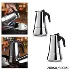 4/6 Cup Stainless Steel Espresso Maker Cup Stove Top Coffee Percolator Moka Pot
