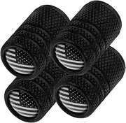 HEALEEP 4pcs Tire Valve Caps Durable Protective Caps for Cars and Motorcycles Fit Easy to Install Keeps Valve Stems Clean and Functional