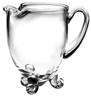 Barski Handmade Round Footed Glass Pitcher w/handle, Spout & Ice Lip-6.25"H-26oz
