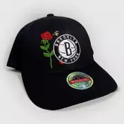 Mitchell & Ness Brooklyn Nets State Flower Snapback Hat Classic Stretch Black
