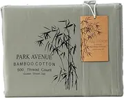 Park Avenue 500 Thread Count Natural Bamboo Cotton Bed Sheet Set, Long Single, Jade
