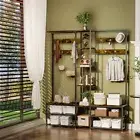 Vintage Hall Tree Entryway Bench Coat Rack Shoe Bench Shoe Storage Space-saver