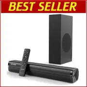 Compact 16-Inch Bluetooth Sound Bar with 6-Inch Subwoofer for TVs & Projectors