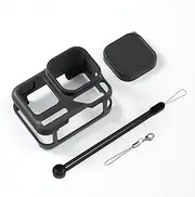 OURHZTB Silicone Case Protective Cover for Insta360 Ace Pro 2 Action Camera Accessories, Protective Housing Case with Lens Protector Cap,Lanyard and Anti-Separation Rope