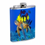 Sea Life D2 Flask 8oz Stainless Steel Hip Drinking Whiskey
