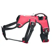 1617S Adjustable Dog Harness Lead Leash Collar Belt,Size:M, (46-62)+(45-62)cm (Red)