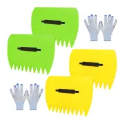 1/2 Sets Leaf Scoops Hand Rakes and Claws with 2 Pairs Gloves Lightweight