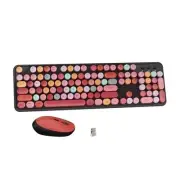 x UBOTIE Colorful Wireless Keyboard and Mouse Combo, Full-Sized Office