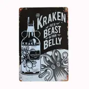 2x Metal Tin Sign Retro Metal Sign Put A Beast In Your Belly 200x300mm Cute