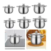Soup Pot Steamer Pot Kitchen Supply Hot Pot Pan for Induction Cooker Picnic