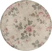 2Pcs Glass Strong Refrigerator Magnets, Round Fridge Magnets Retro Floral Pattern Printed for Kitchen Office Home Cabinet Decoration