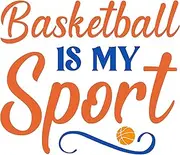 Fabric Panel 8"x8" Basketball is My Sport 100% Cotton Quilting Panel Square AM1458