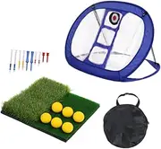 Golf Practice Net Set Golf Netting Premium Golf Swing Training Net Golf Hitting Mat for Home Chipping Golf Him
