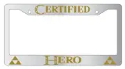 Certified Hero Chrome METAL License Plate Frame Legend Of Zelda