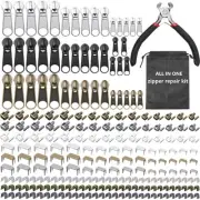 Yuxung 272 Pieces Zipper Repair Kit Replacement Zipper Pulls, Latch Slider, I...