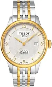 [Tissot] Mens Le Locle COSC 316L Stainless Steel case with Yellow Gold PVD Coating Swiss Automatic Watch, Grey, Stainless Steel, 19 (T0064082203700), Grey, Automatic Watch