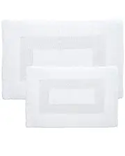 Lavish Home 2Pc Cotton Plush Bathroom Mat Rug Set