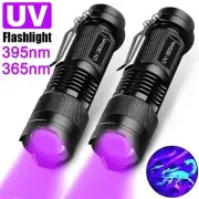 UV Flashlight LED Ultraviolet Torch Zoomable Mini Ultra Violet Lights 395/365nm