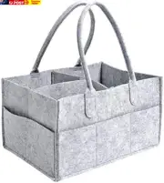 Baby Diaper Caddy, Felt Cloth Nursery Storage Bin and Car Organizer Portable Di