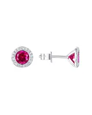 Diana M. Fine Jewelry 14K 1.87 ct. tw. Diamond & Red Corundum Studs