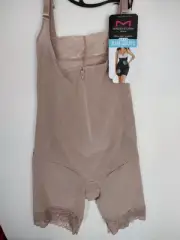NWT Maidenform Ultra Sculpts XL TAN Lace Open Bust Romper Shapewear /